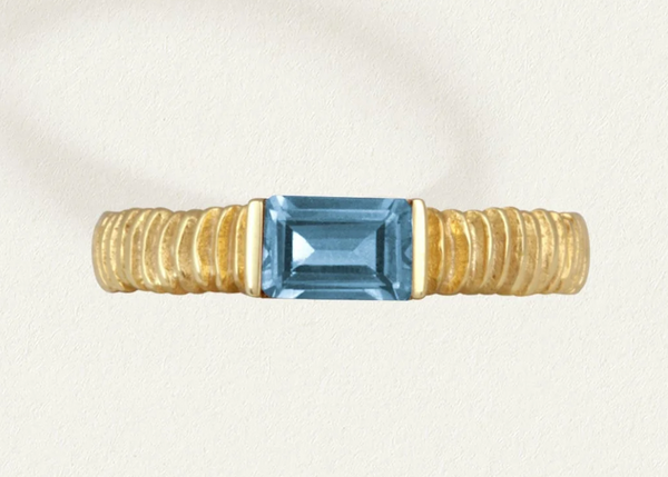 Symi Ring - 18k Gold Vermeil and Blue Topaz | Temple Of The Sun