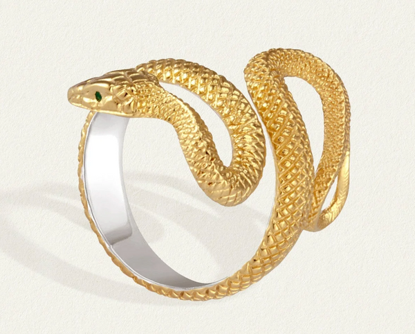 Serpent Ring - 18k Gold Vermeil and Emerald | Temple Of The Sun