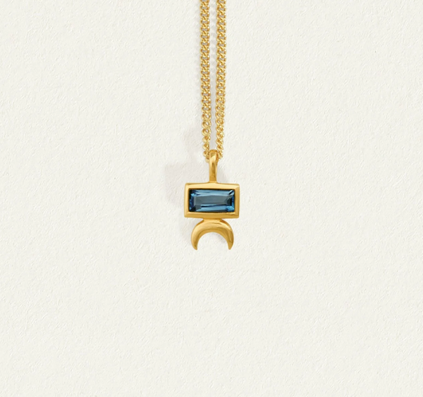 Nima Necklace - 18k Gold Vermeil and London Blue Topaz | Temple Of The Sun