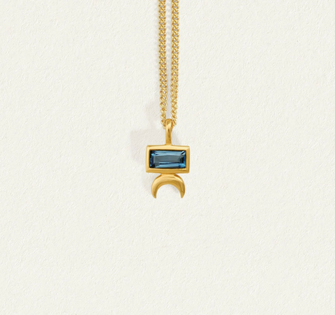 Nima Necklace - 18k Gold Vermeil and London Blue Topaz | Temple Of The Sun