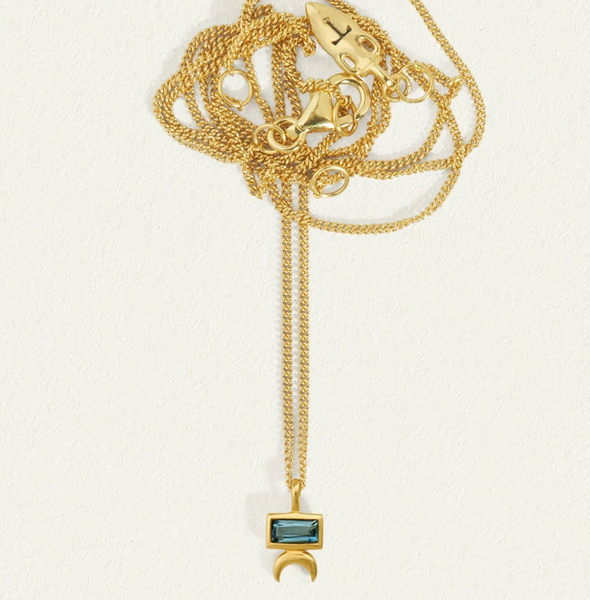 Nima Necklace - 18k Gold Vermeil and London Blue Topaz | Temple Of The Sun