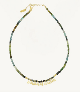 Flora - Green Tourmaline and 18k Gold Vermeil Tassel Necklace | ToniMay