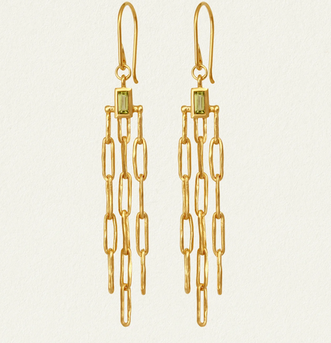 Olea Earrings - 18k Gold Vermeil and Peridot | Temple Of The Sun