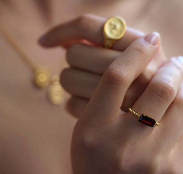 Ember Ring - 18k Gold Vermeil and Garnet | Temple Of The Sun