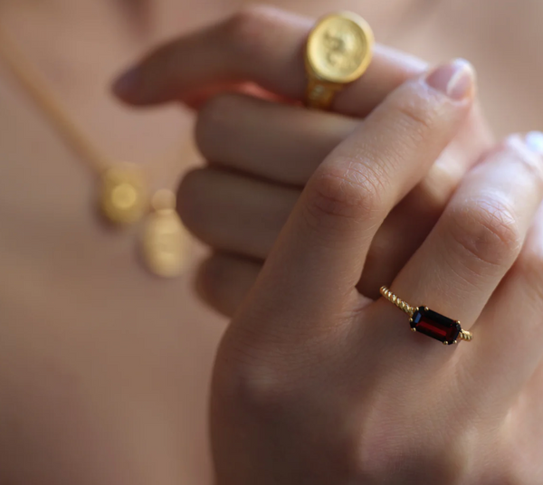 Ember Ring - 18k Gold Vermeil and Garnet | Temple Of The Sun