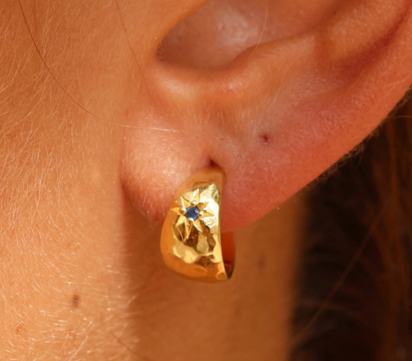 Mia Baby Sapphire 18k Gold Vermeil Hoops | Toni May