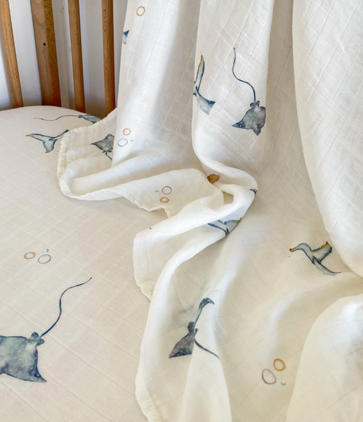 Sea Creatures Bamboo + Cotton Wrap | Loaila