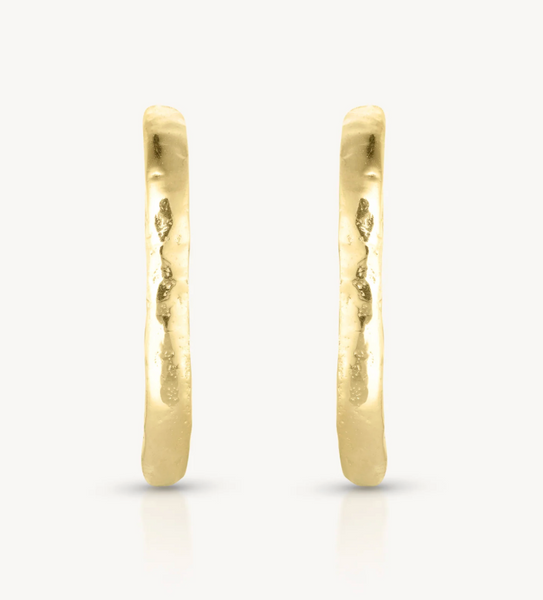Textured Paperclip 18k Gold Vermeil Huggie Earrings| Toni May