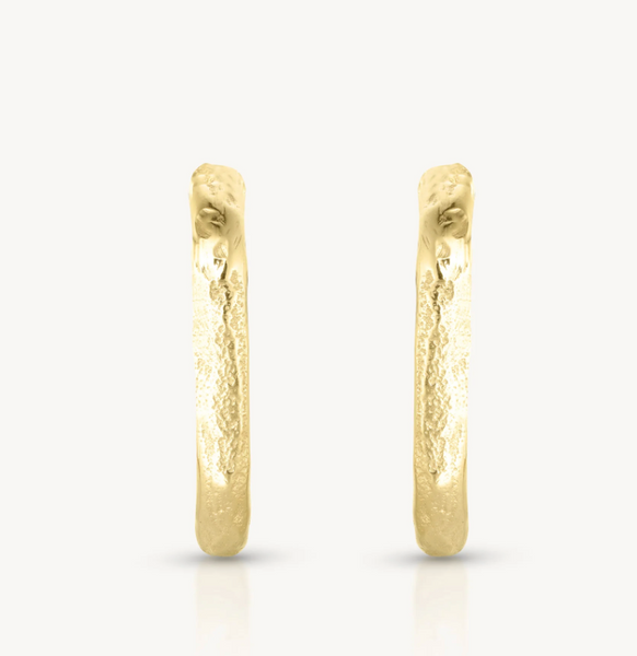 Textured Paperclip 18k Gold Vermeil Huggie Earrings| Toni May