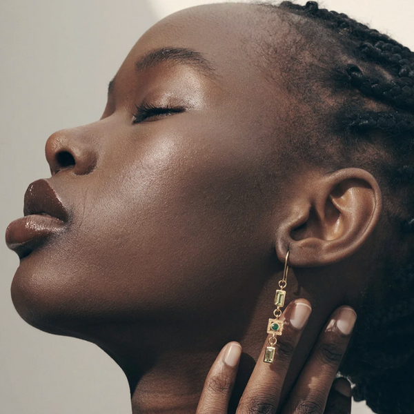 Florence Earrings - 18K Gold Vermeil with Emerald and Peridot | Temple of the Sun