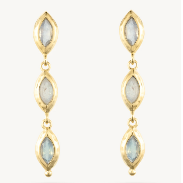 Isabella Marquise Earrings - 18k Gold Vermeil and Moonstone | Toni May