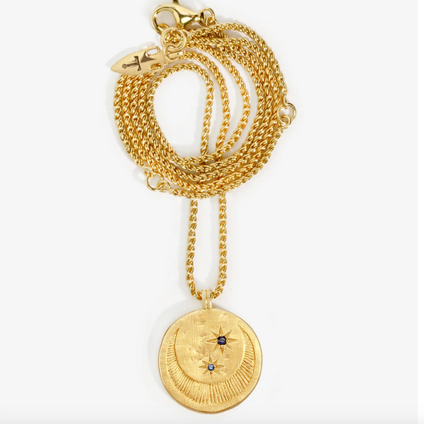 Celeste Necklace - 18k Gold Vermeil and Sapphire | Temple Of The Sun