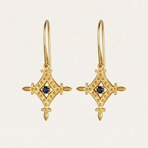 Corin Earrings - 18k Gold Vermeil and Blue Sapphire | Temple Of The Sun