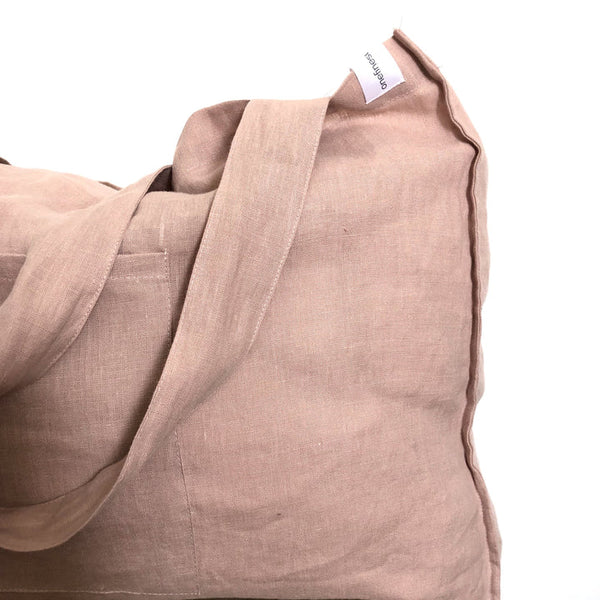 Linen Weekender Tote | Dusty Pink