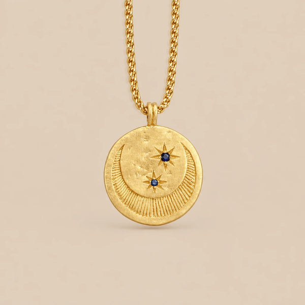 Celeste Necklace - 18k Gold Vermeil and Sapphire | Temple Of The Sun