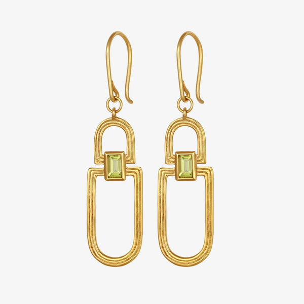 Vault Earrings - 18k Gold Vermeil and Peridot | Temple Of The Sun
