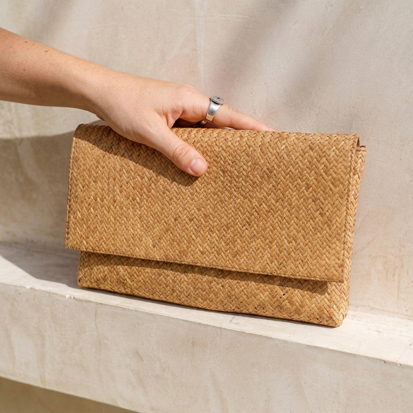 Handwoven Rattan Clutch