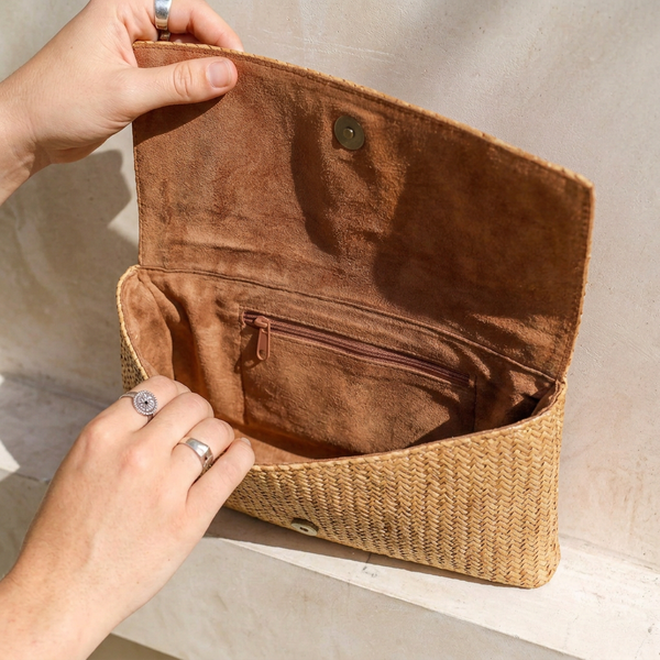 Handwoven Rattan Clutch