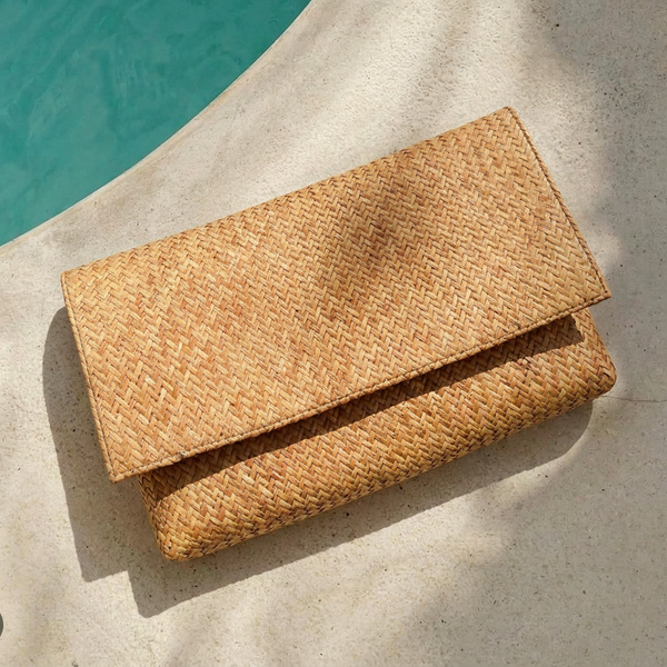Handwoven Rattan Clutch