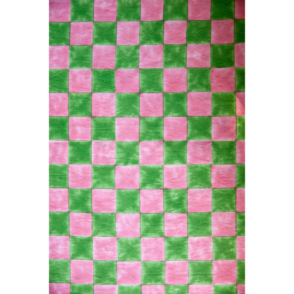 Hand-blocked Table Cloth | Apple Melon Check