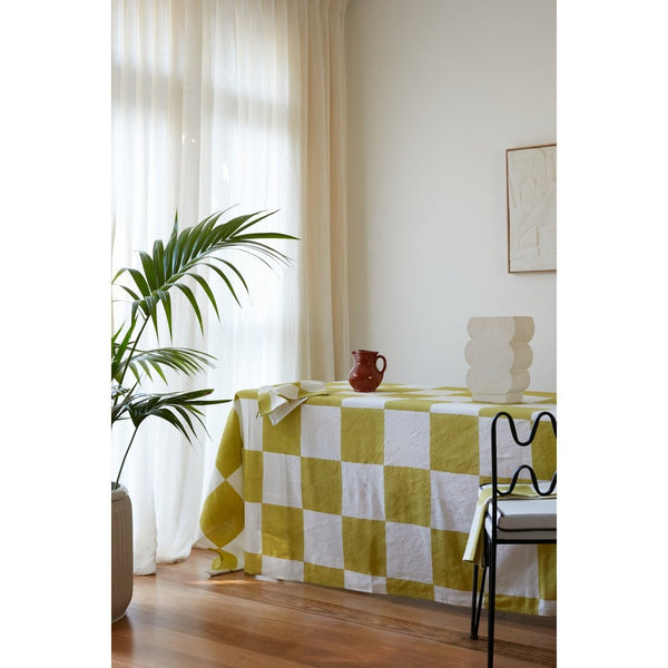 Hand-blocked Table Cloth | Zesty Check