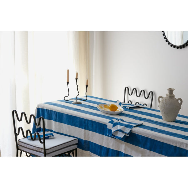 Hand-blocked Table Cloth | Cobalt