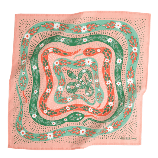 Hemlock Bandana | Pink Snakes