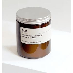 OUD: Wood / Geranium / Parsley Seed 250g Candle