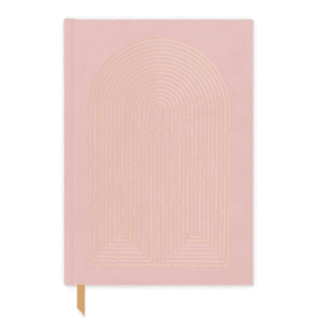 Hard Cover Suede Cloth Journal With Pocket | Dusty Pink